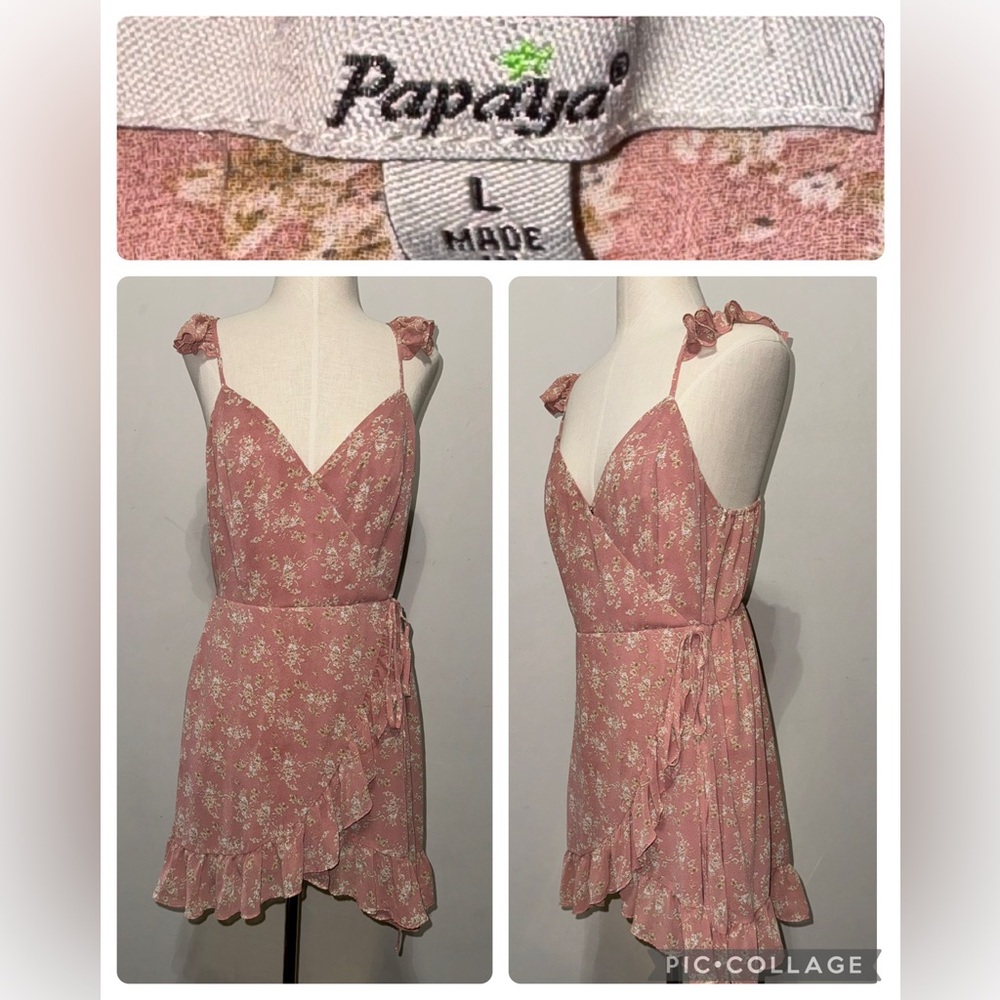 PAPAYA Floral Ruffle Mini dress L